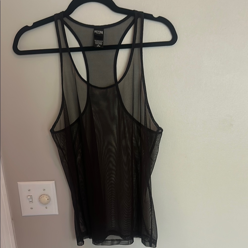 Victoria's Secret Sport Black Mesh Top